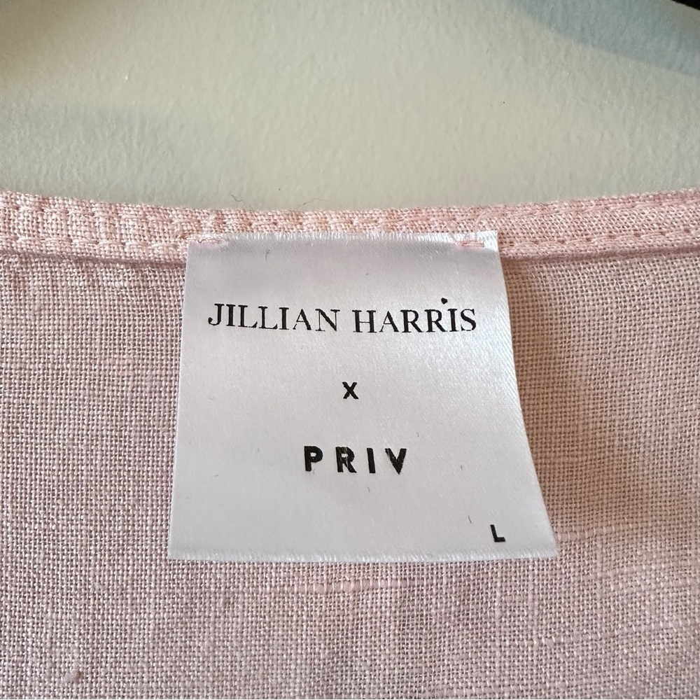 JILLIAN Harris X Priv-Linen Babydoll Button Front Mini Summer Dress (Size:Large) - Picture 12 of 12